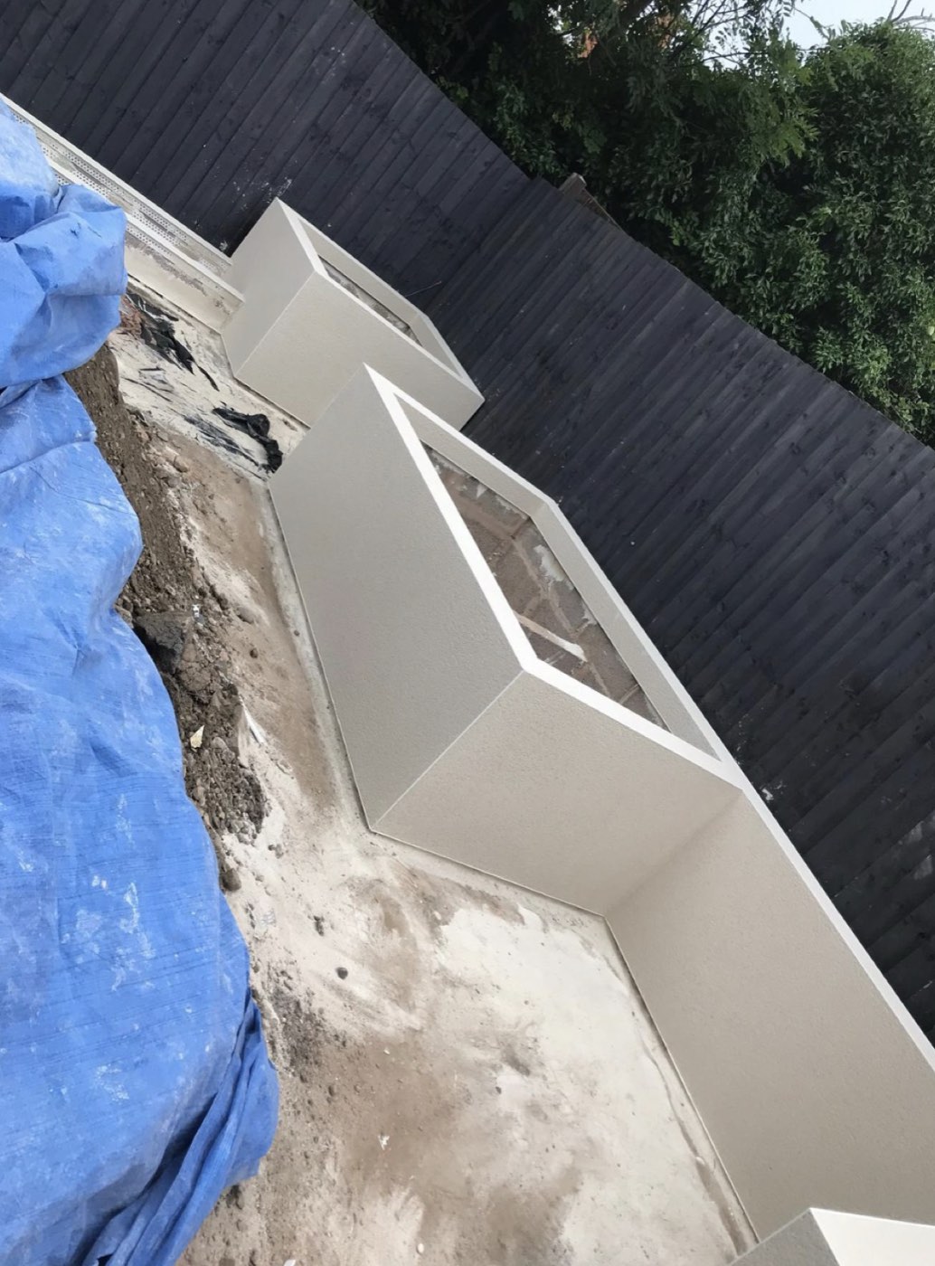 Insulated formwork set out for a new foundation
